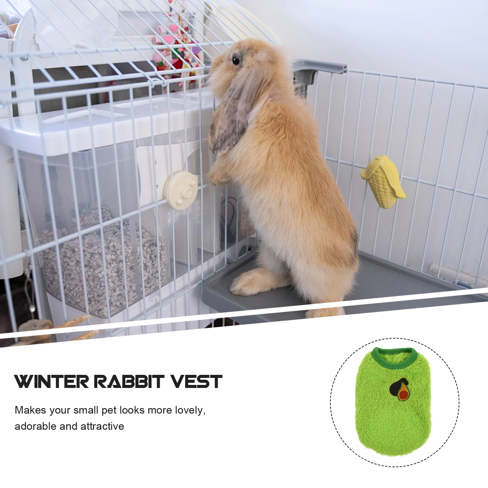 

Bunny Warm Clothes Not Hurt Pets Skin Rabbit Sweater for Apparel Clothing Winter Flannel Sweaters Rabbits Small