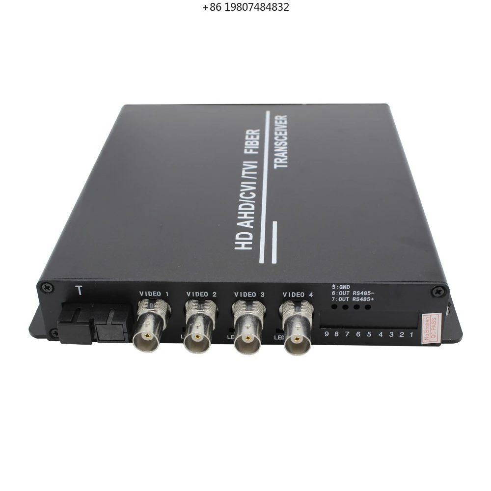 

1080P AHD/TVI/CVI 4CH Video Over Fiber Converter with 20km Transmission CCTV Use RS485 Data Optical Transmitter & Receiver
