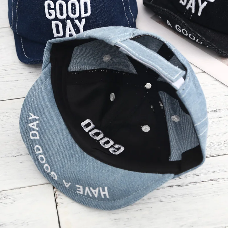 Spring Summer Baby Hat Baby Girls Boys Denim Baseball Cap 1 Years 2 Years Kids I Love Mama and Papa Flat Cap Children Sun Hat