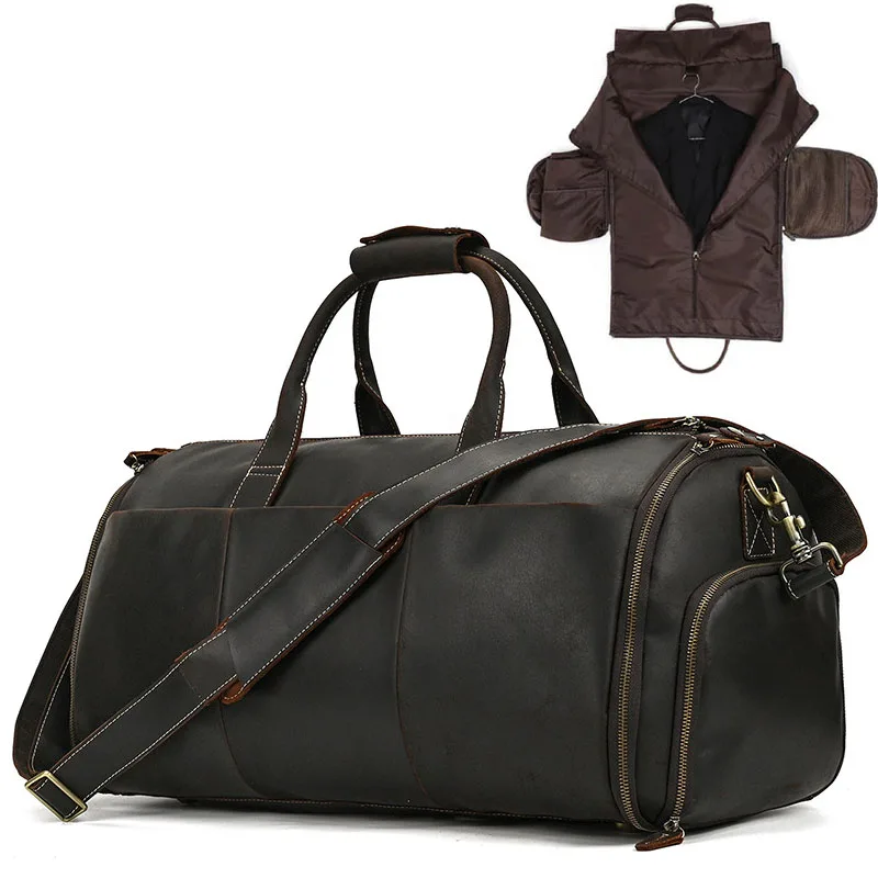 Luufan Crazy Horse Leather Foldable Suit Bag 9
