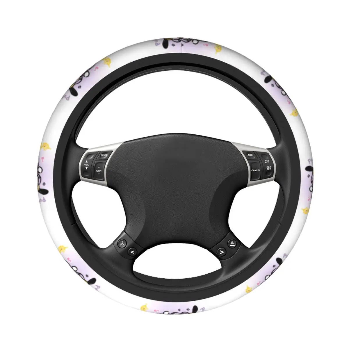 38cm Car Steering Wheel Cover Pochacco Sanrio Elastic Auto Decoration Suitable Auto Accessories