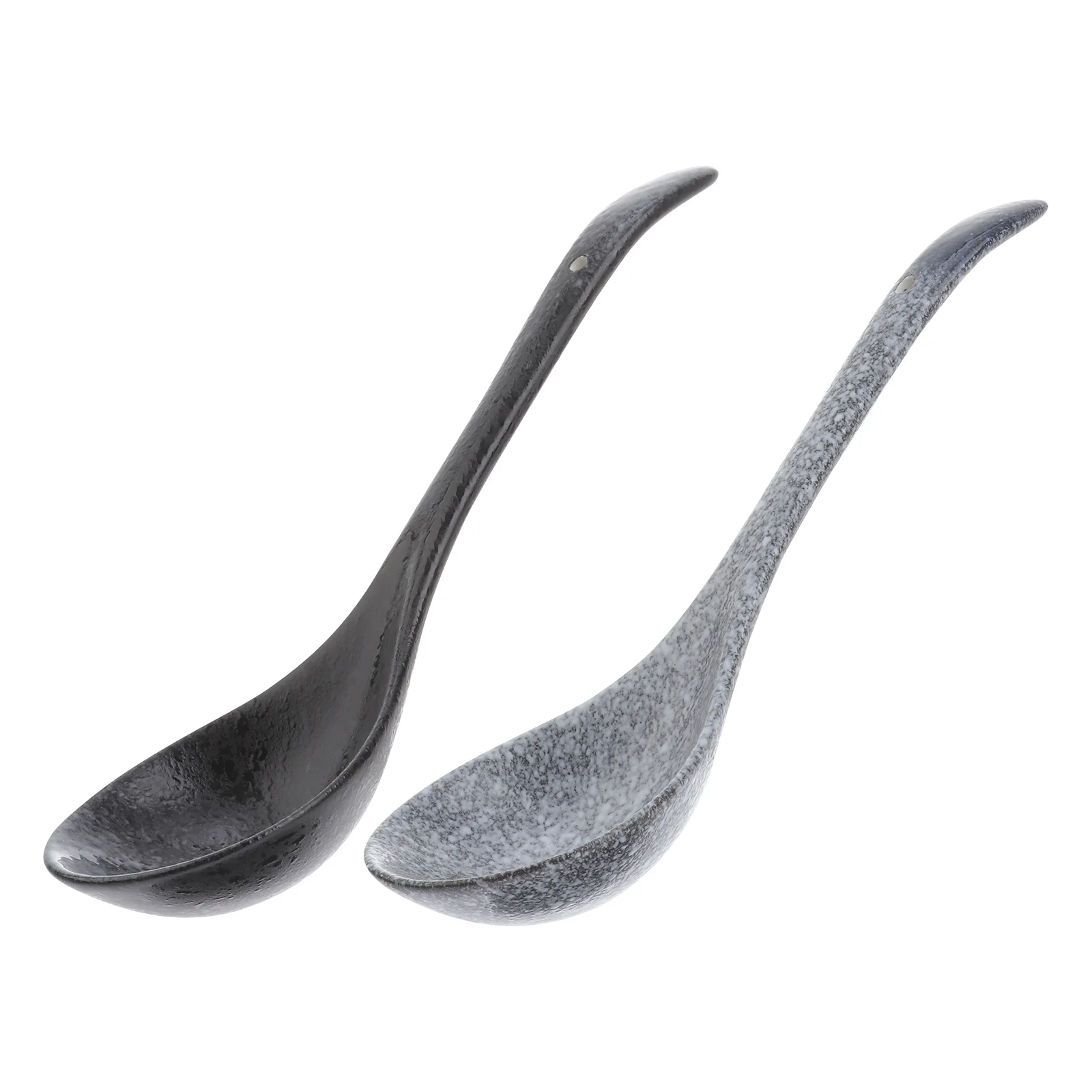

2Pcs Ceramic Soup Spoons Long Handle Design for Kitchen Restaurant Drink Shop Parties Ergonomic Comfortable Grip