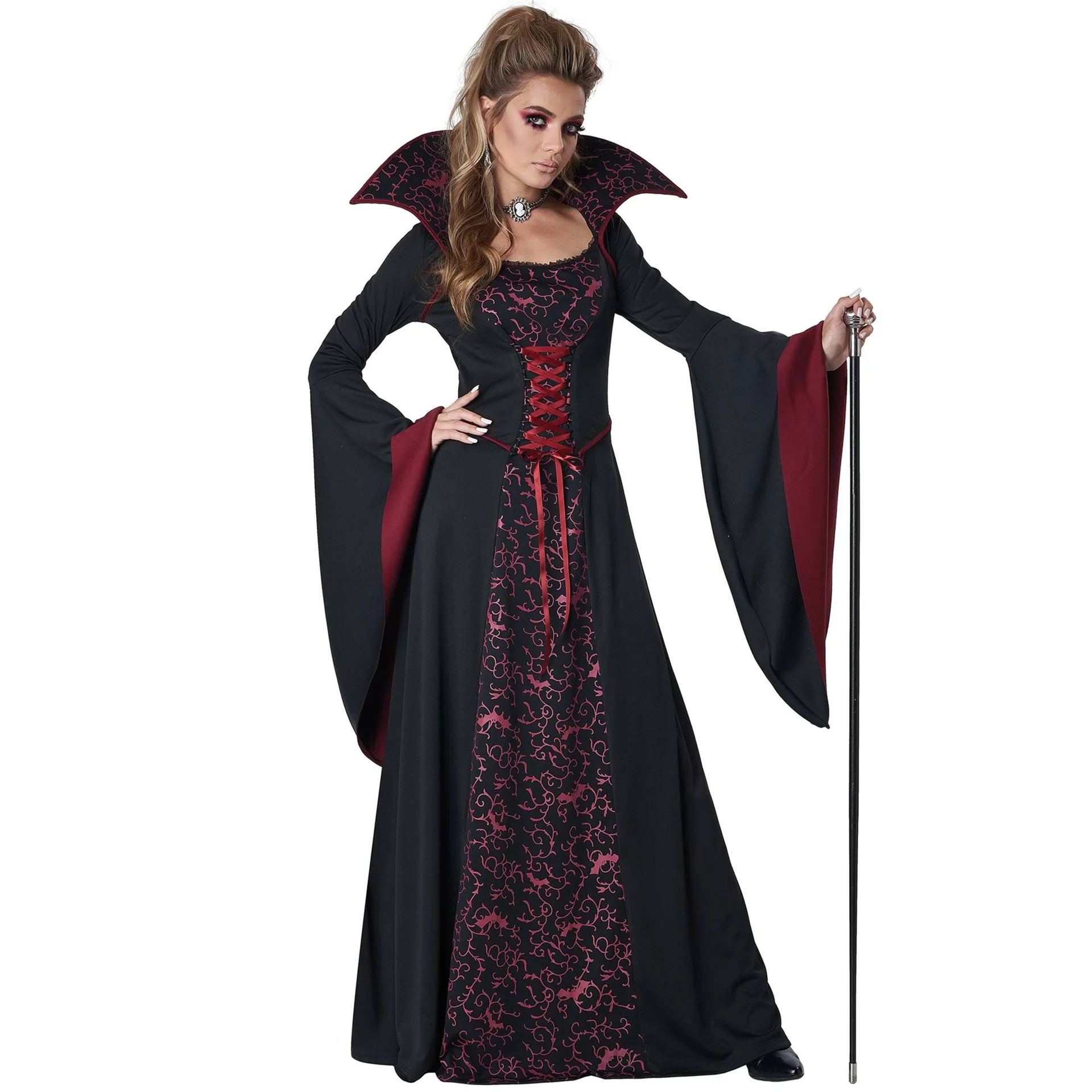 Disfraz de Reina, bruja, vampiro, M-XL, para Halloween