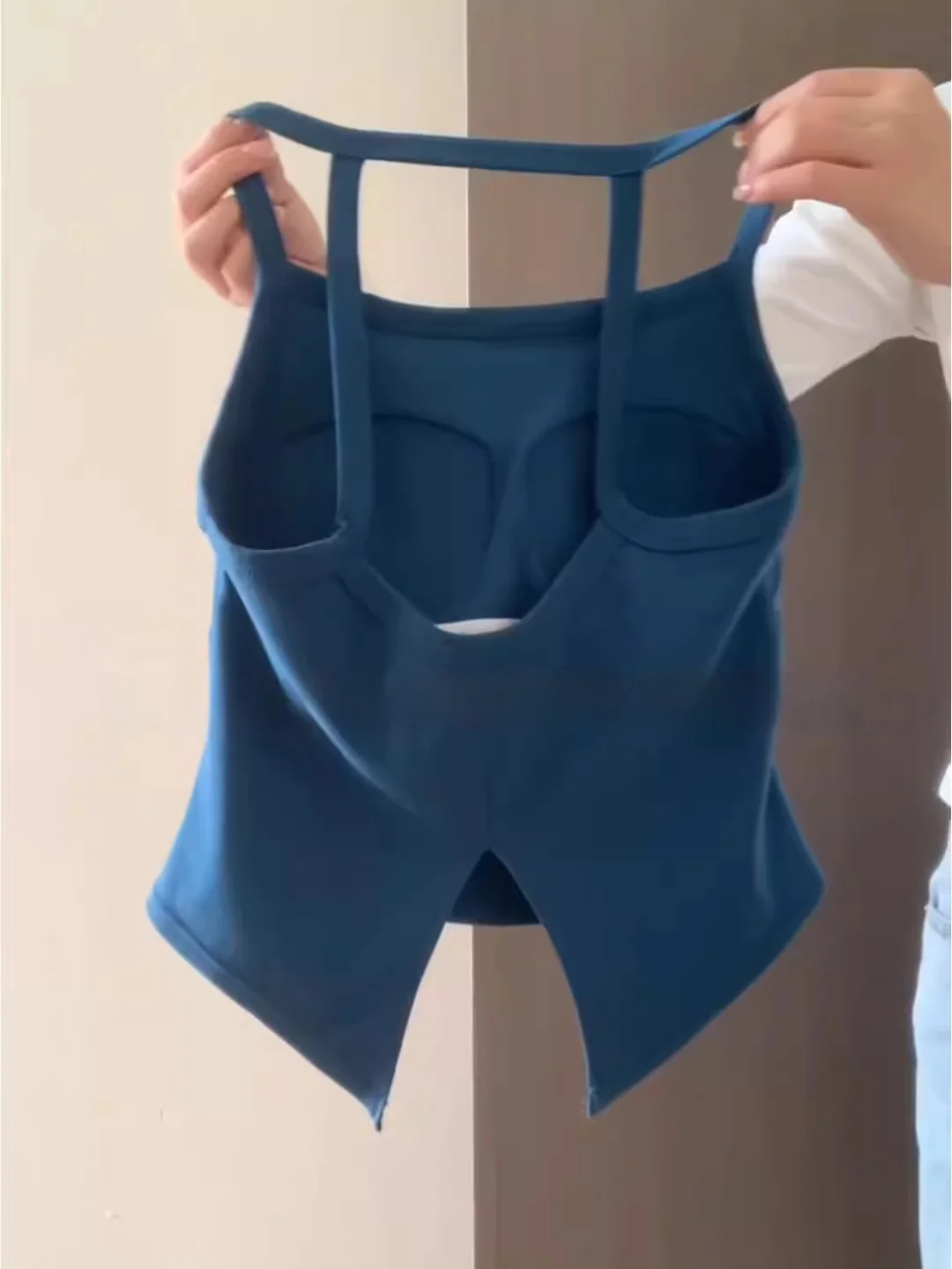 

Sexy Trendy Blue Strap Vest Underwear Dopa Music Festival Outfit Women's Outerwear Inner Match Cotton Commute Sle or...