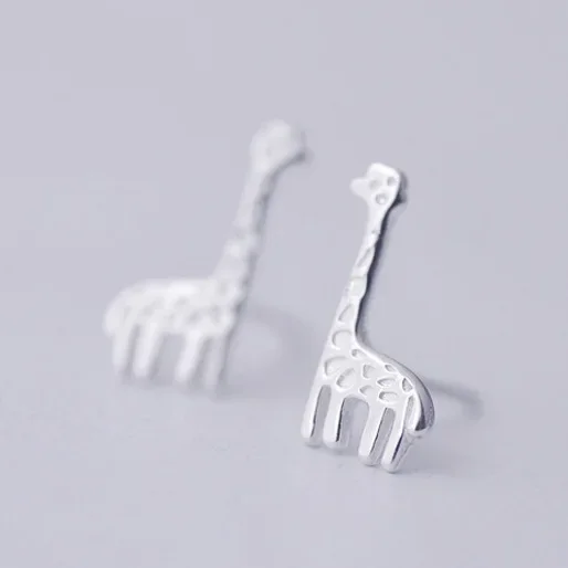 925 sterling silver giraffe Stud Earrings for Women Elegant Wedding Jewelry pendientes mujer moda