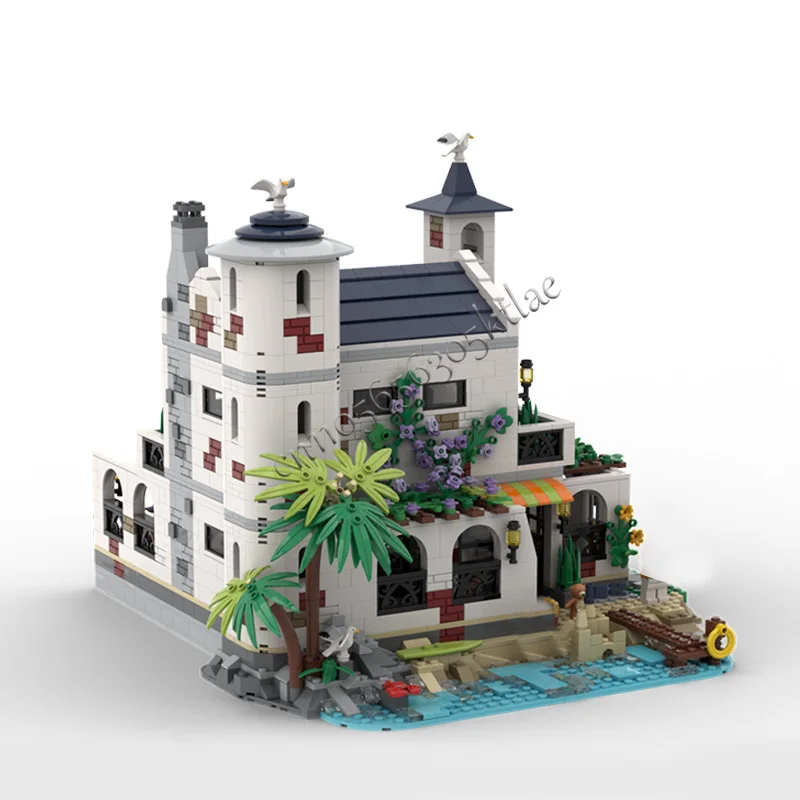 1997 قطعة منزل شارع الشاطئ منزل MOC تخصيص وحدات بنة الطوب شعبية الاطفال نموذج تصميم لتقوم بها بنفسك تجميع لعبة هدية