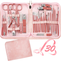 30 pcs Nail Clippers Manicure Tool Set, With Portable Travel Case, Cuticle Nippers And Cutter Kit, Professional Nail Clippers