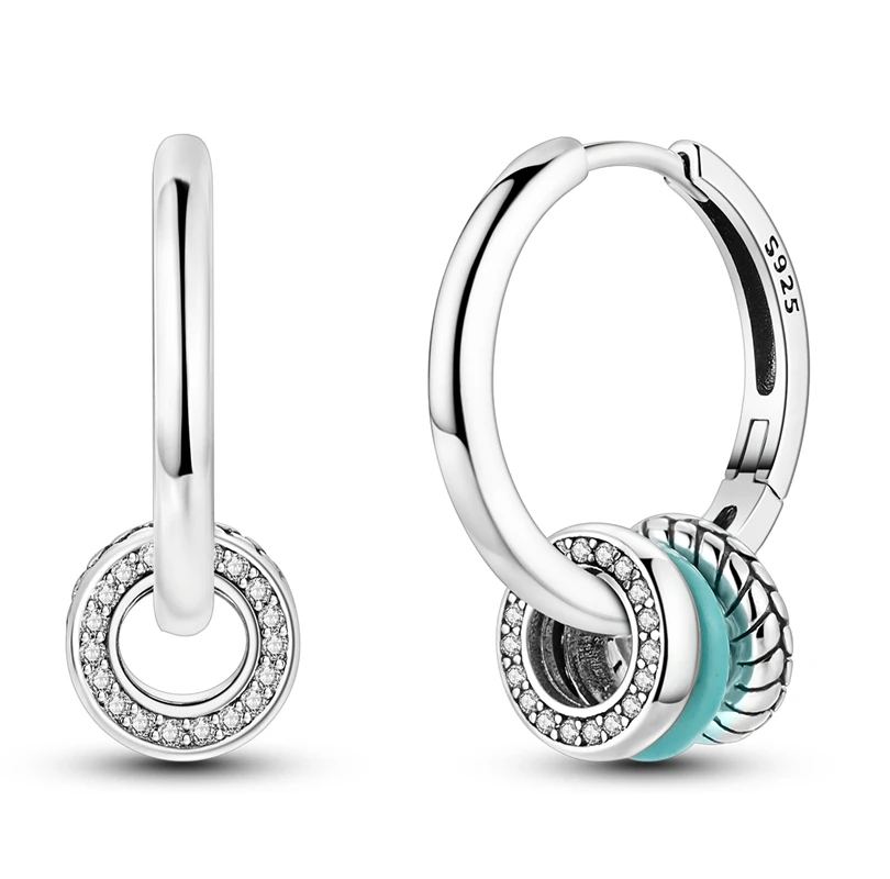 Popular 925 Sterling Silver Three Circle Combination Ear Ring Hoop Earrings For Women Fine Valentine's Day Jewelry Gifts