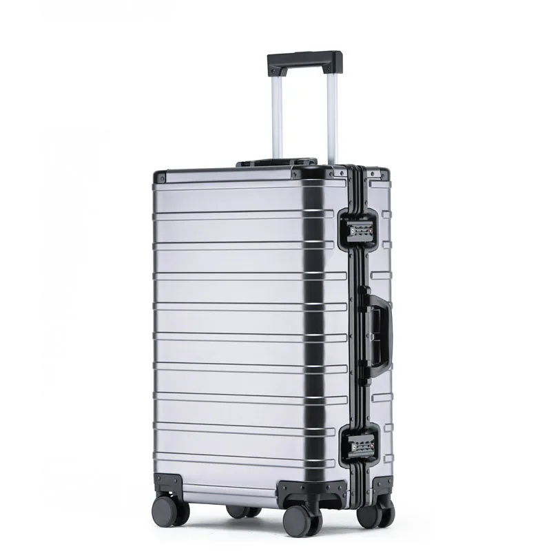 20 "24" 29 zoll Full Aluminium Reise Rädern Luxus Schwarz Koffer Tsa-schloss Trolley Roll Gepäck Internat Fall freies Verschiffen