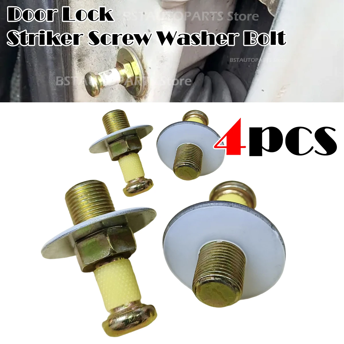 4pcs Auto Door Lock Striker Screw Washer Bolt For Audi 100 C3 VW Golf MK2 Passat B3 B4 Touch Latch Cotter Pins Car accessories