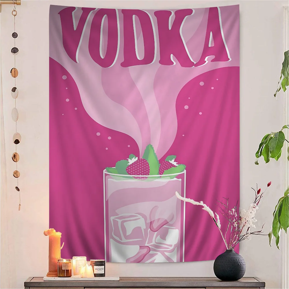 Cartoon Fruit Juice DIY Wall Tapestry For Living Room Home Dorm Decor Wall Art Decor