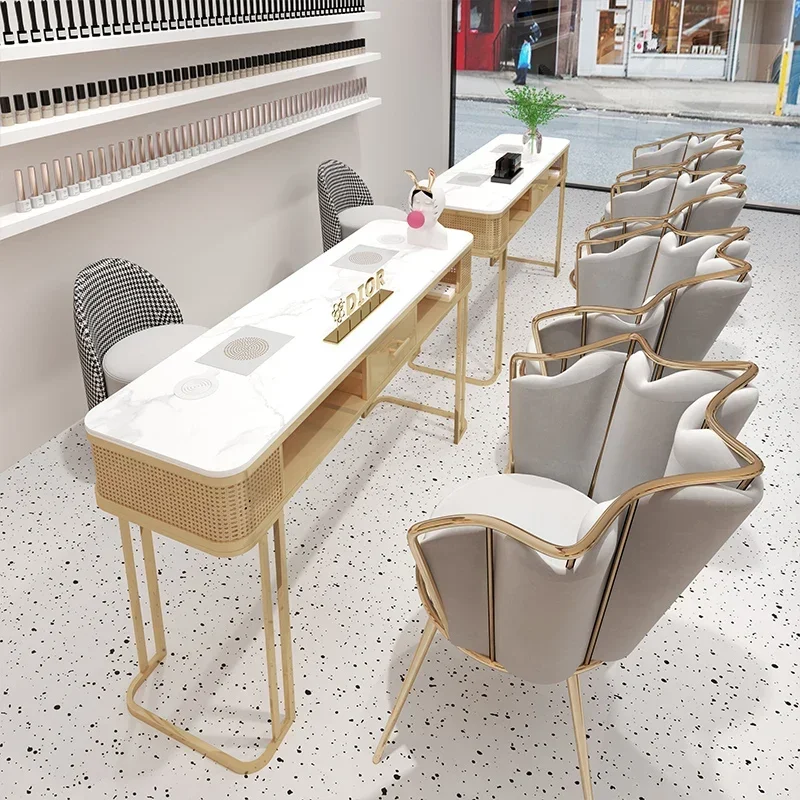 

Manicurist Furniture Tables For Nails Beauty Salon Furniture Tables With 4 Chairs Makeup Vanity Desk Professional Manicure Table