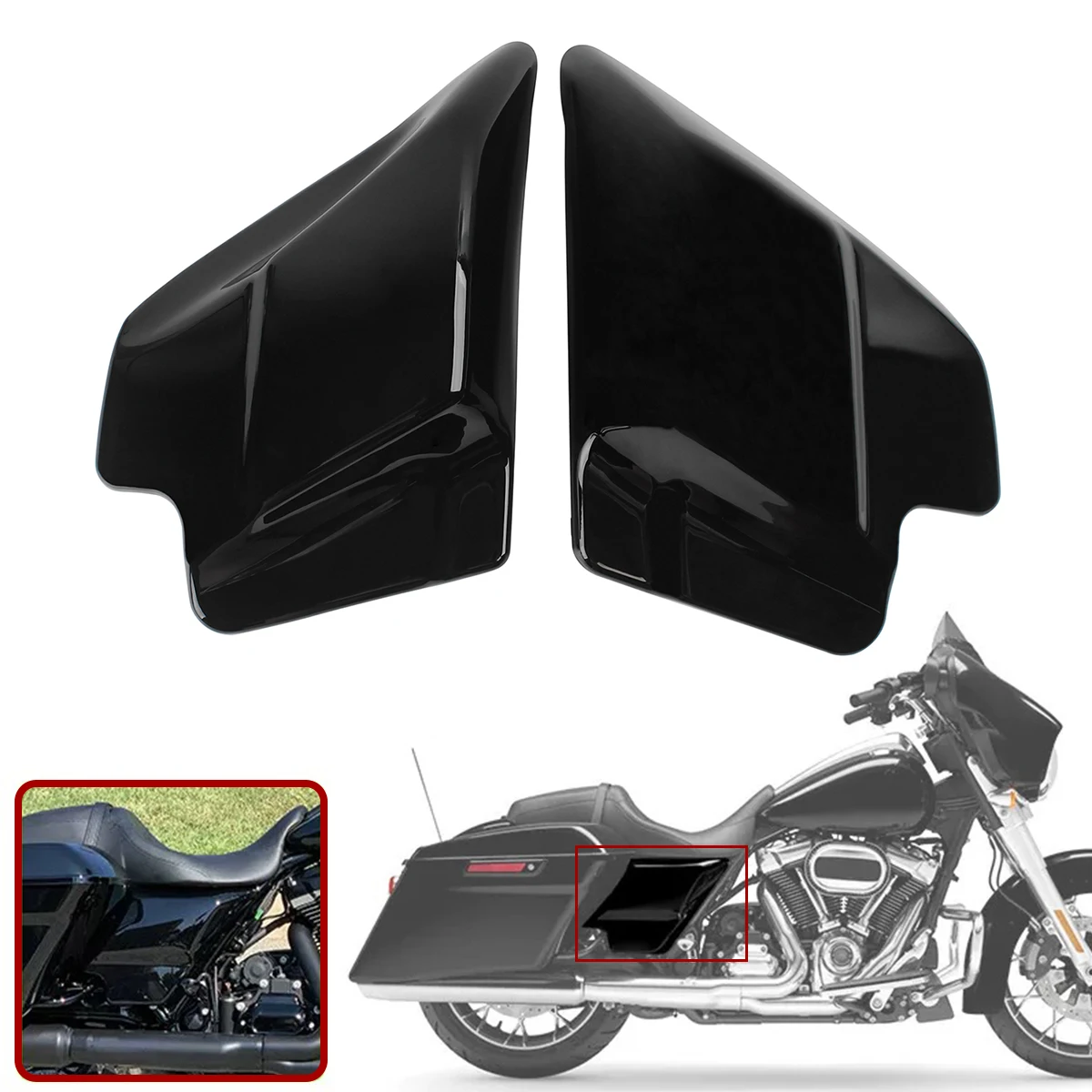 

Motorcycle ABS Plastic Light Black Fairing Panel Side Covers For Harley Touring Electra Street Road Glide Road King FLHR 97-07