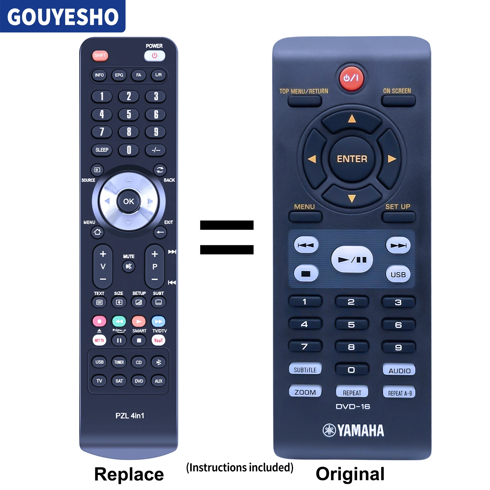 

New Remote Control DVD16 DVD-16 for Yamaha DS661 DVD-DS661 DVS6160 DVS6160BL, DVD-S663