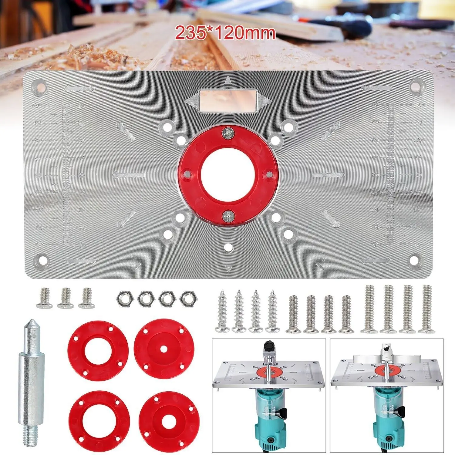 Mounting plate insert plate for Makita RT0700C router table 235mm