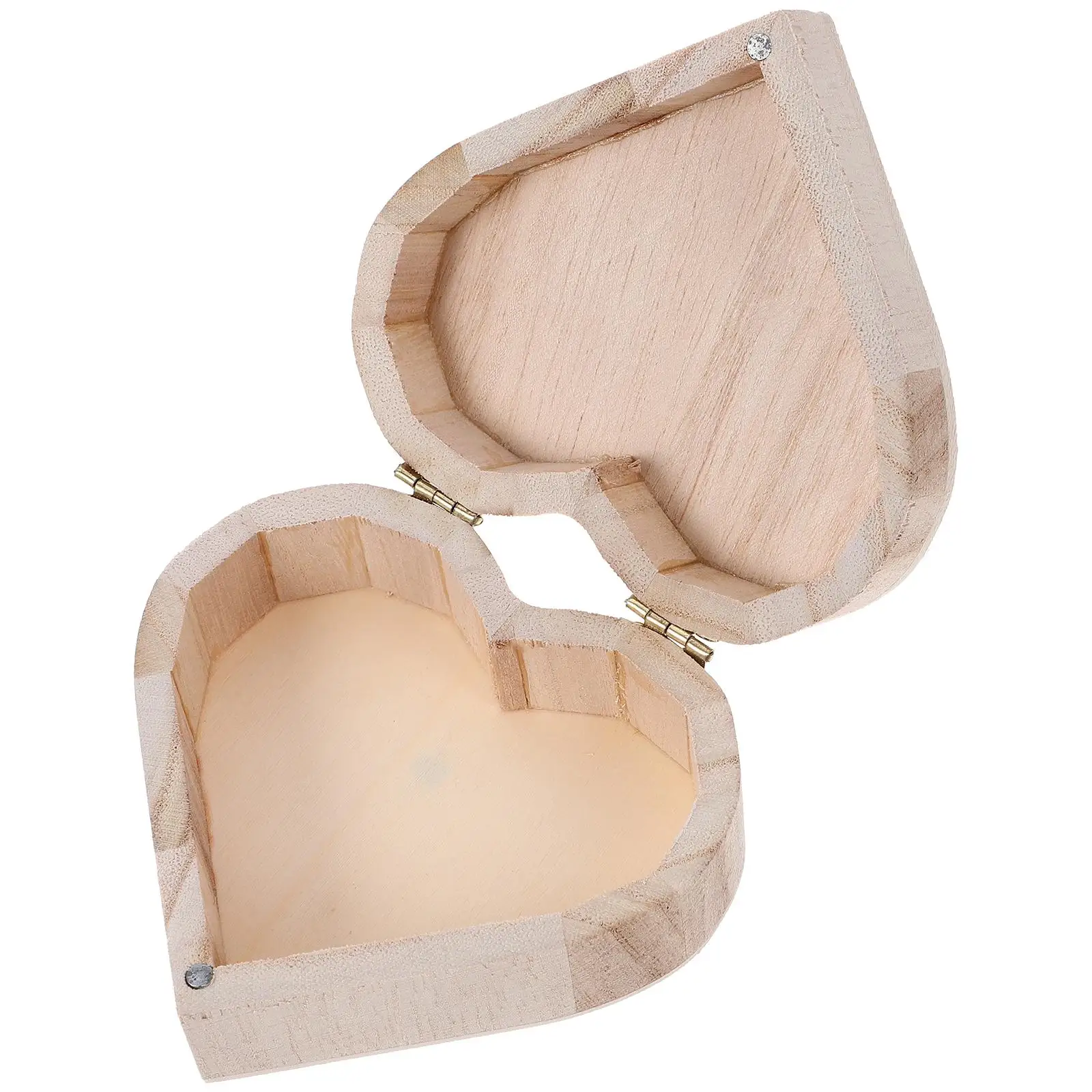 

Wooden Jewelry Box Heart Shaped Storage Container Necklace Organizer Durable Smooth Large Capacity Small Size Protect Dust