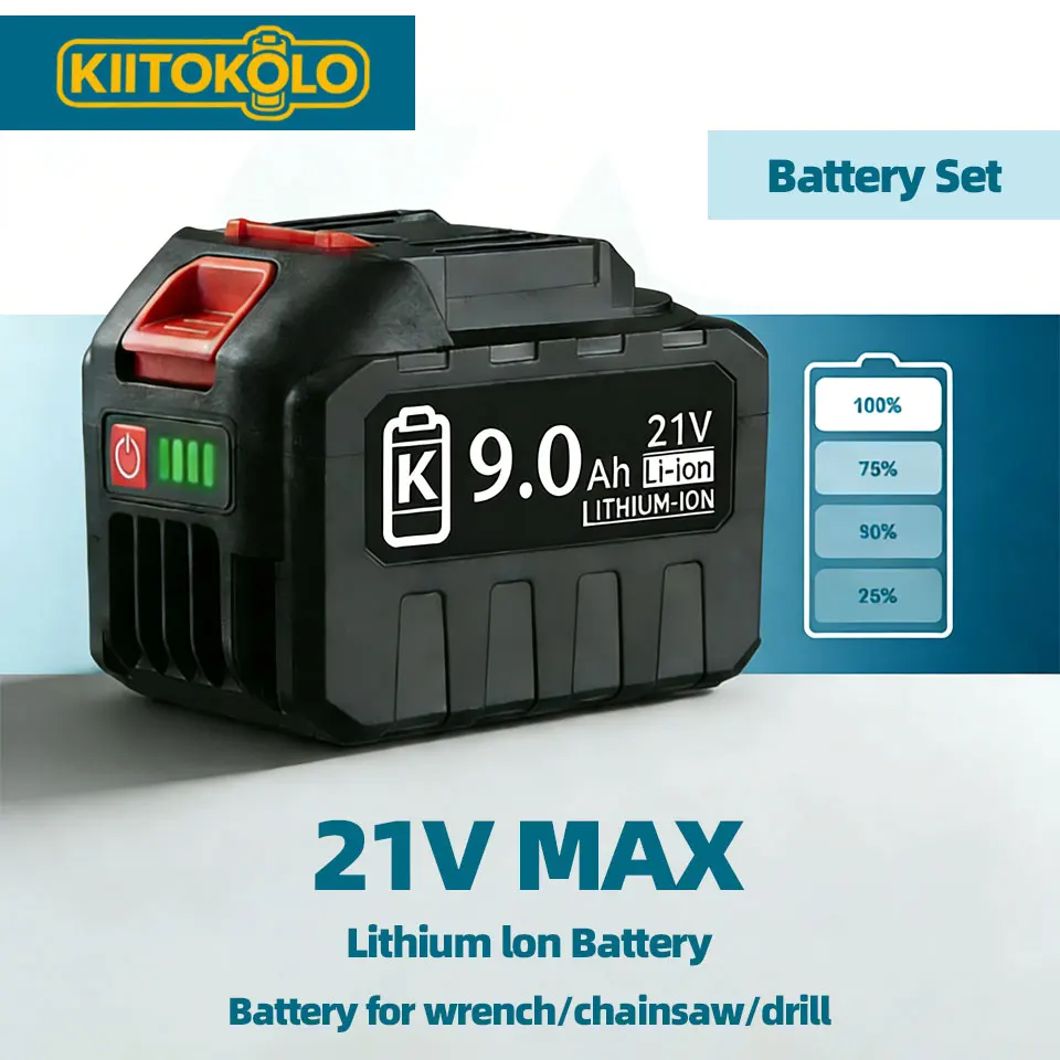 18V 21V MAX 9.0Ah Li-ion Replacement Battery for Makita BL1830 BL1840 BL1850 BL1860B BL1430B High Capacity Rechargeable Battery