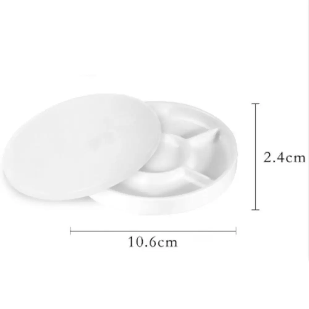 Imitation Porcelain Round Palette with Lid Watercolor Painting White Paint Tray Multifunctional Plastic Watercolor Paint Palette