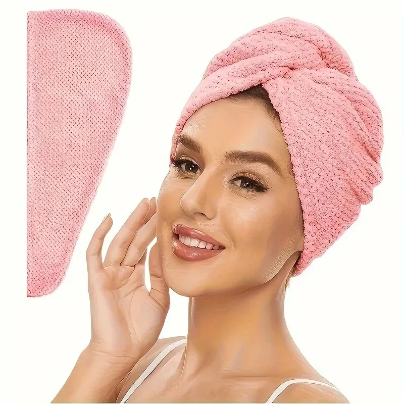 Women's Quick-Dry Hair Towel Wrap Compatible for Thick/Curly Hair -High-Absorbency Microfiber Turban,Post-Swim&Shower Hair Dryin view 5
