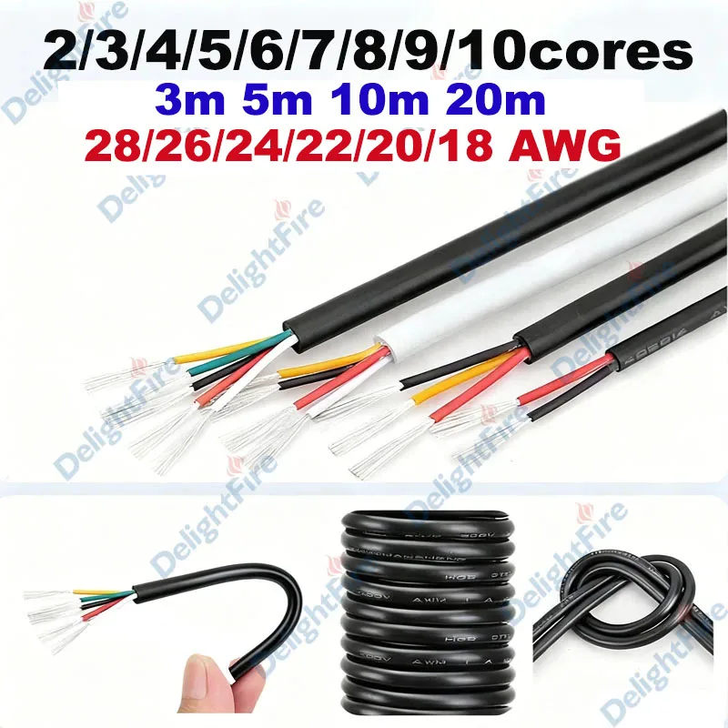 2 Pin PVC Jacket Flexible Outdoor Speaker Wire 2 Conductor Wires Round Electrical Cable For LED Light Audio Radio Project