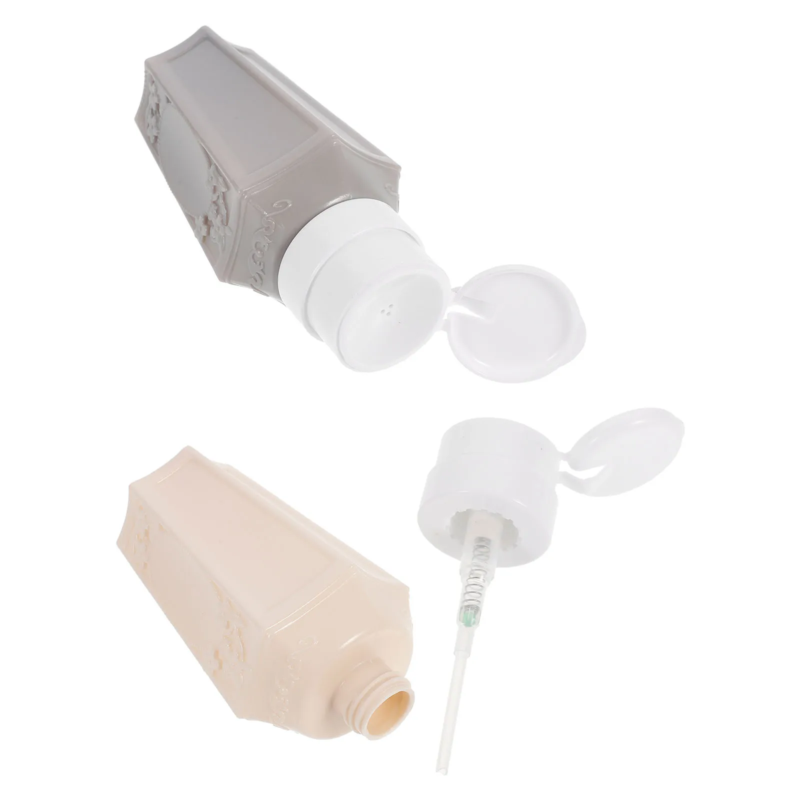 2 Stück Pressflaschen, leicht zu drücken, auslaufsicher, leer, Spender für Nagellackentferner, Flüssigkeitsaufbewahrung, Reise-Pumpflasche