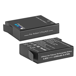 2200mAh For Osmo Action 5 Pro Extreme Battery Plus For Osmo Action 4 Osmo Action 3 Camera Accessory