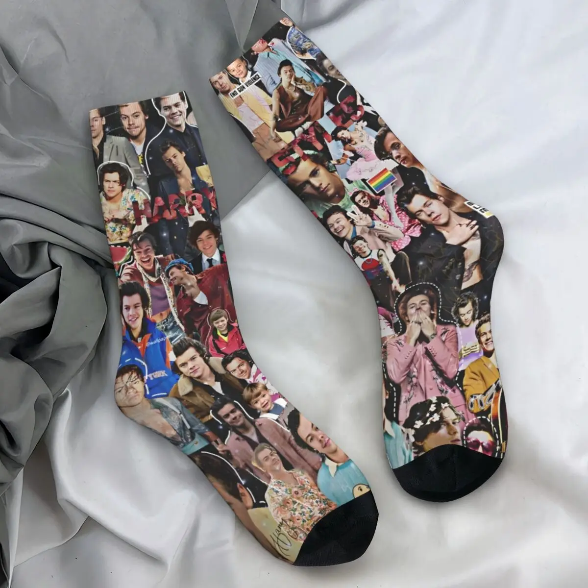 Men's Socks Harrys Music Singer Styles English Musician Stockings Autumn Funny Warm Soft Socks Pattern Climbing Anti-Slip Socks