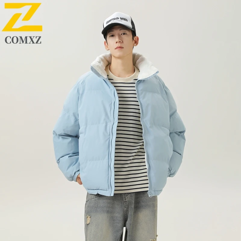 

2025 Winter Parka Men's Street Fashion Thick Fleece Warm Cotton Padded Jacket Casual Outdoor Snow Cold-proof Women Padding Coat