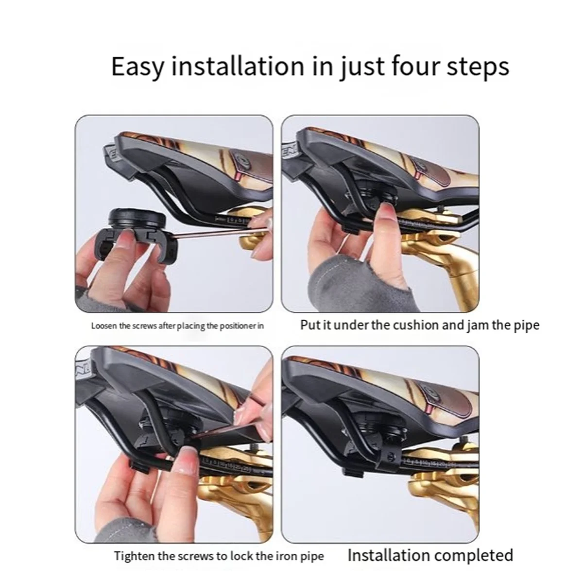 Bike Mount Hidden Bracket for Airtag Under the Seat, Bicycle GPS Tracker Holder, Waterproof Bicycle Saddle Holder