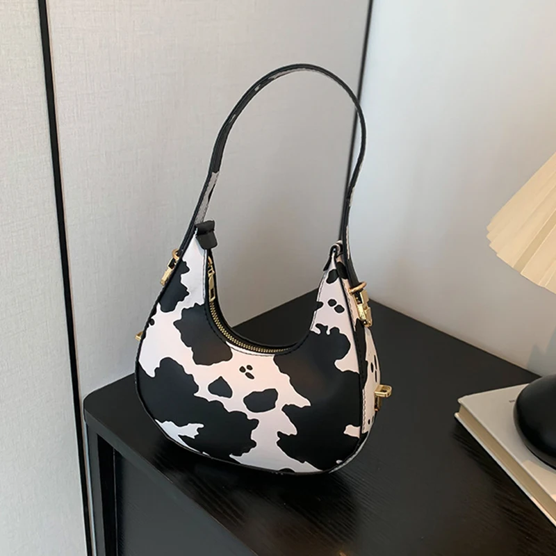 Neue Kuh Muster Schulter Tasche Für Frühling/Sommer Vielseitige frauen Tasche Personalisierte Koreanische Leopard Muster Unterarm Handtasche – Detail 27