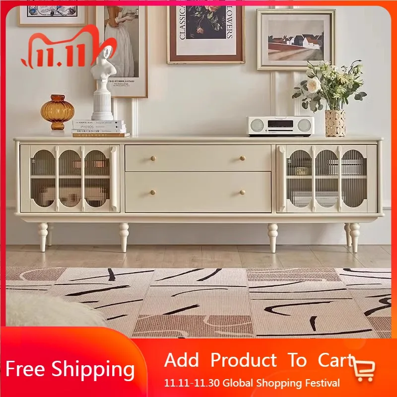 

Designer Aesthetic Tv Stands Minimalist Wood Nordic White Mid Century Tv Table Glass Storage Suporte Para Tv Italian Furniture