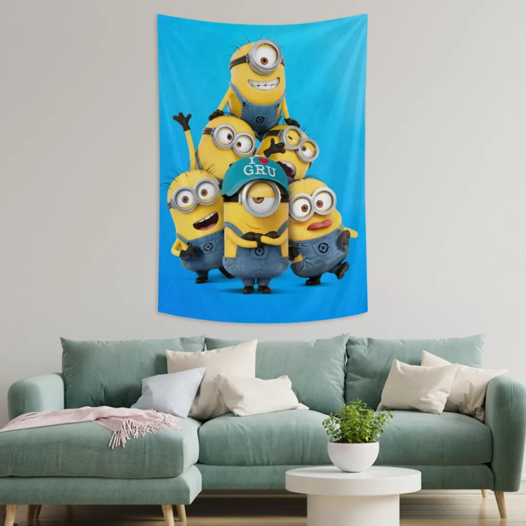 Minion Minions Tapestry  Room Décor Aesthetic Home Decoration Bedroom Wall Art