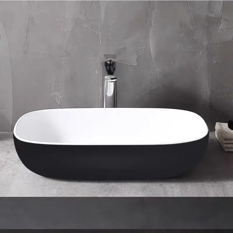 Luxury White artificial stone wash basin Top Quality Modern man-made stone oval lavabo Matte/Bright white Above counter basin