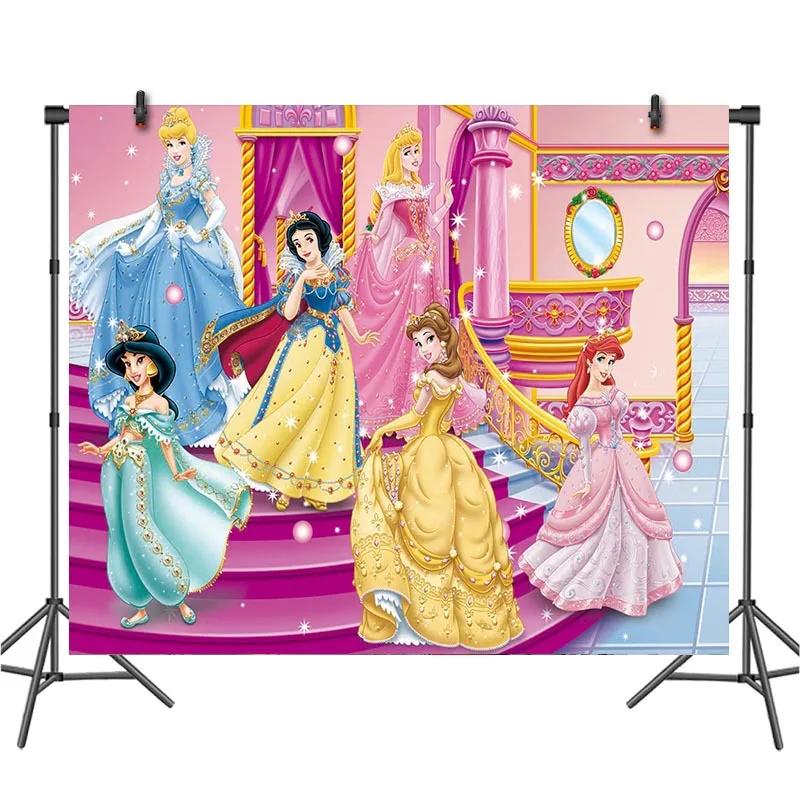 Disney Six Princess Theme Birthday Party Balloon Decoration Set Disposable Tableware Snow White Baby Shower Toys Belle