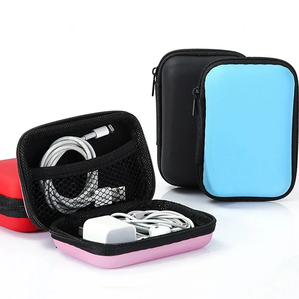 Travel Mini Cable Organizer Memory Card Case Headphone Headset Accessories Carry Pouch Storage Box Coin Purse Earphone Bag