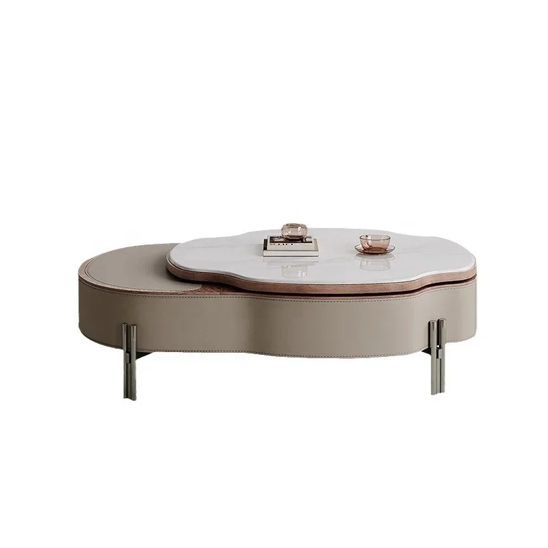 

New Arrival Modern Simple New Living Room Lift Coffee Table Home Creative High Sense Designer Rotating Coffee Table Set