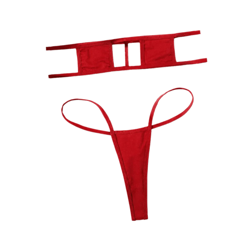 

Cosplay Leopard Print Bikini Set Thong Hollowed Out Underwear Set Lingerie Beach Wear Summer