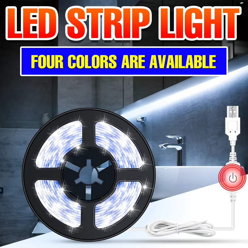 LED Light DC5V Strip Light For Room USB TV Desktop Screen Backlight LED Strip Lamp 50cm 1m 2m 3m Waterproof Bedroom Decoration