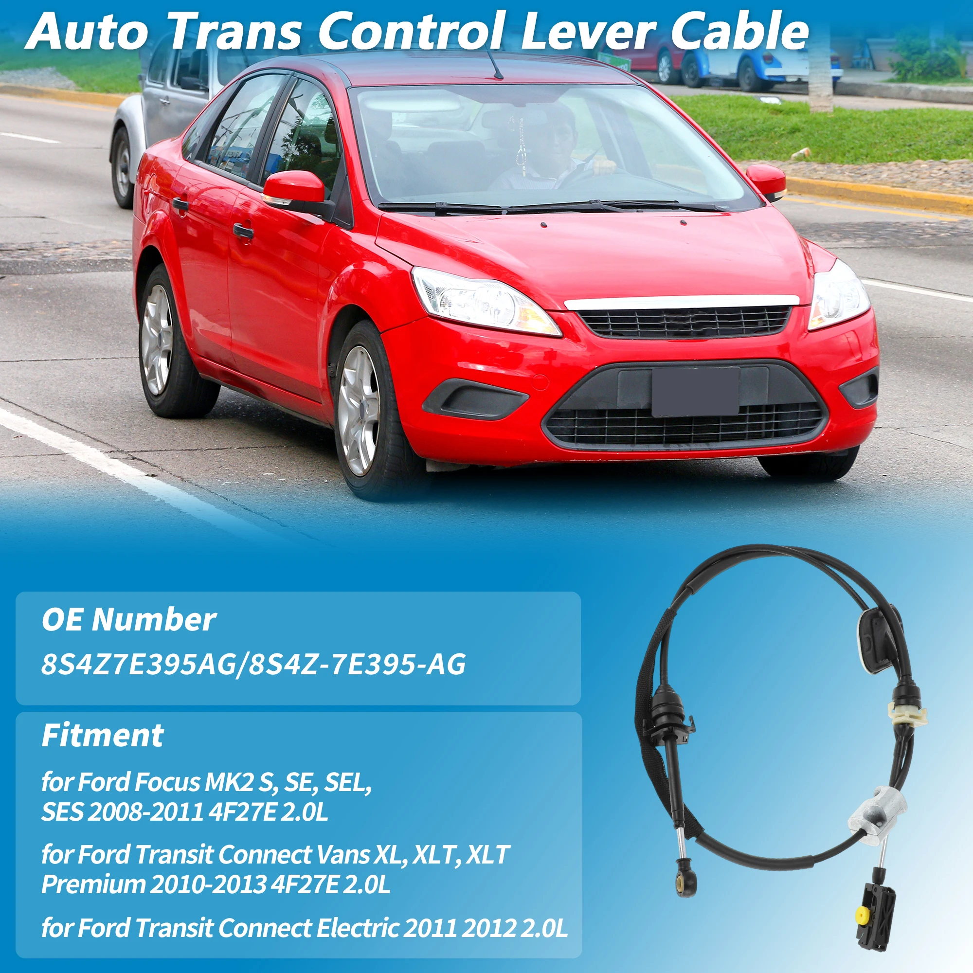 

UXCELL Automatic Trans Gear Shift Cable or for Ford Focus 08-11 4F27E No.8S4Z7E395AG