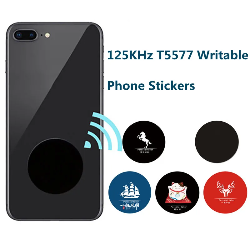 5pcs RFID 125Khz T5577 Anti-Interference Mobile Phone Sticker Writable EM4305 Cartoon Tags Stickers Proximity Label