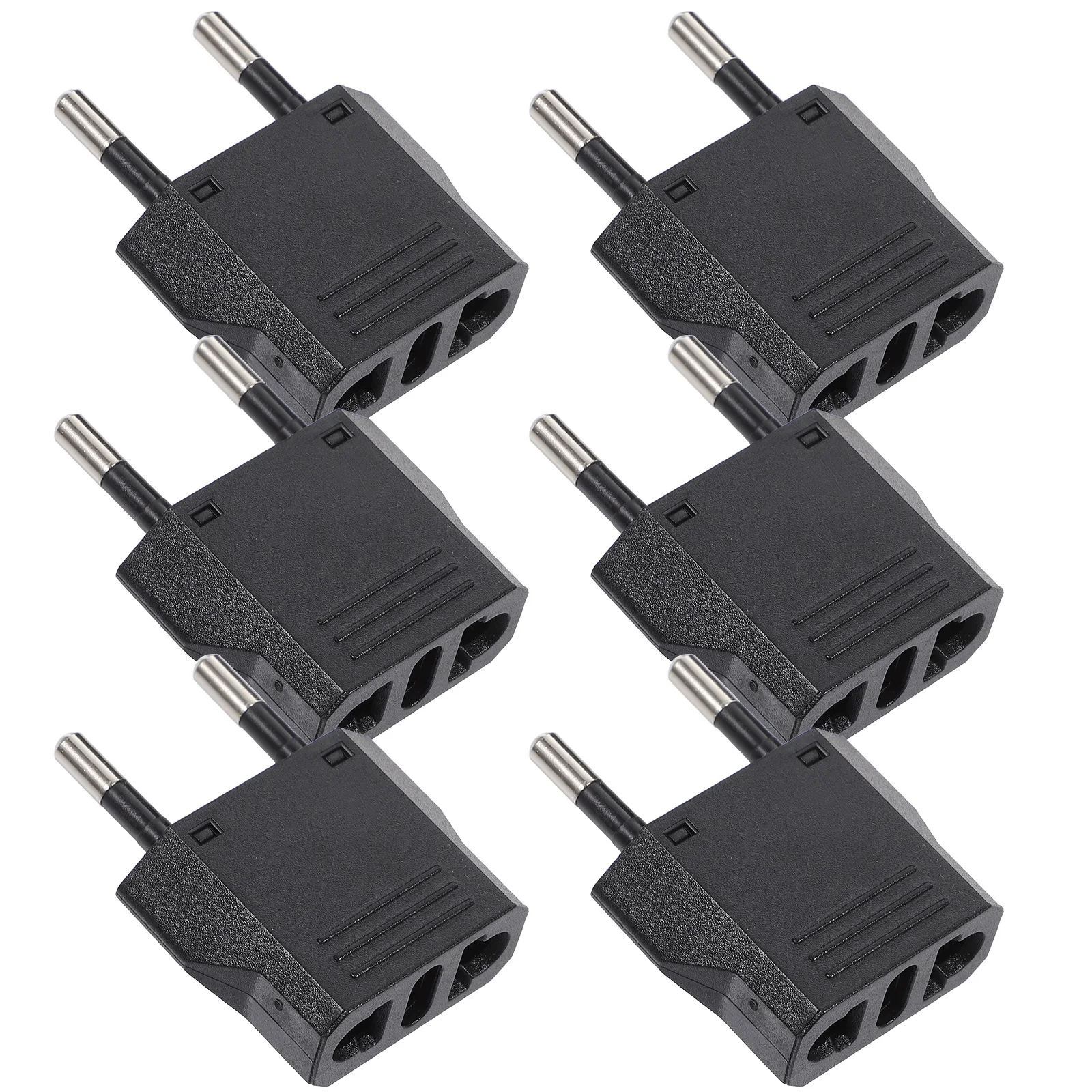 

6pcs Copper Socket Converter for US to EU Adapter Plug Small Compact Design with Multiple Outlets
