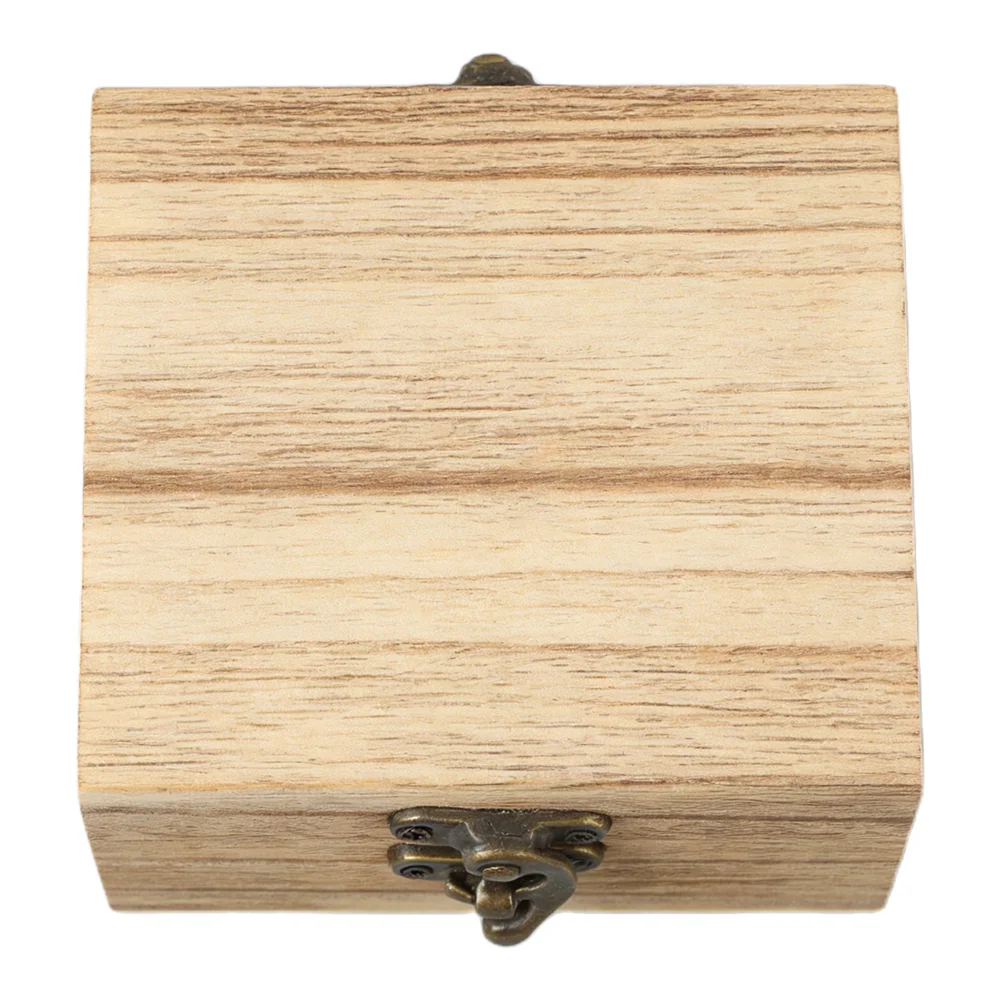 Jewelry Keepsake Square Wooden Box Paulownia Wood Flip-top Lid Versatile Storage Natural Wood Retro Wooden Storage Box