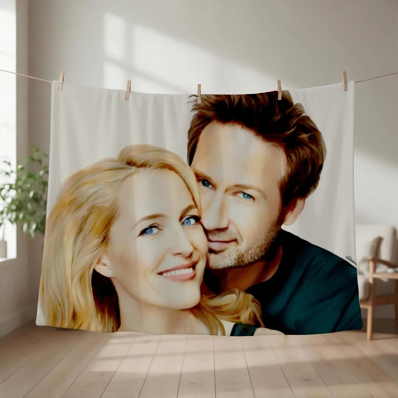 Gillian and David painting Throw Blanket couch cozy soft plush fuzzy picnic outdoor blanket