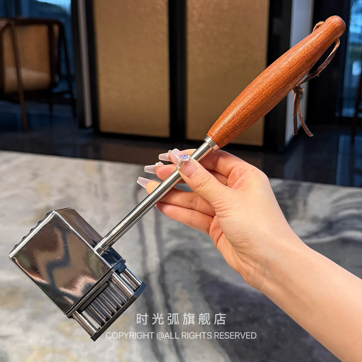 LMM steak meat loosening hammer stainless steel double-sided meat tenderizing hammer two-in-one