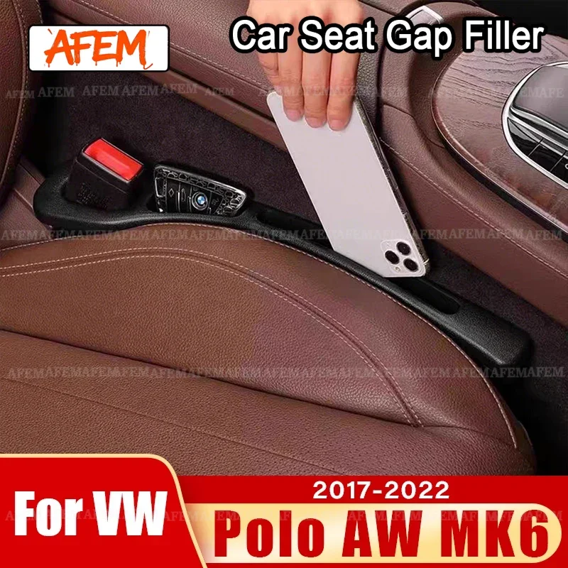 For Volkswagen VW Polo AW AW1 MK6 2017 2018 2019 2020 2021 2022 Car Seat Leak Proof Strips Gap Side Seam Storage Accessories