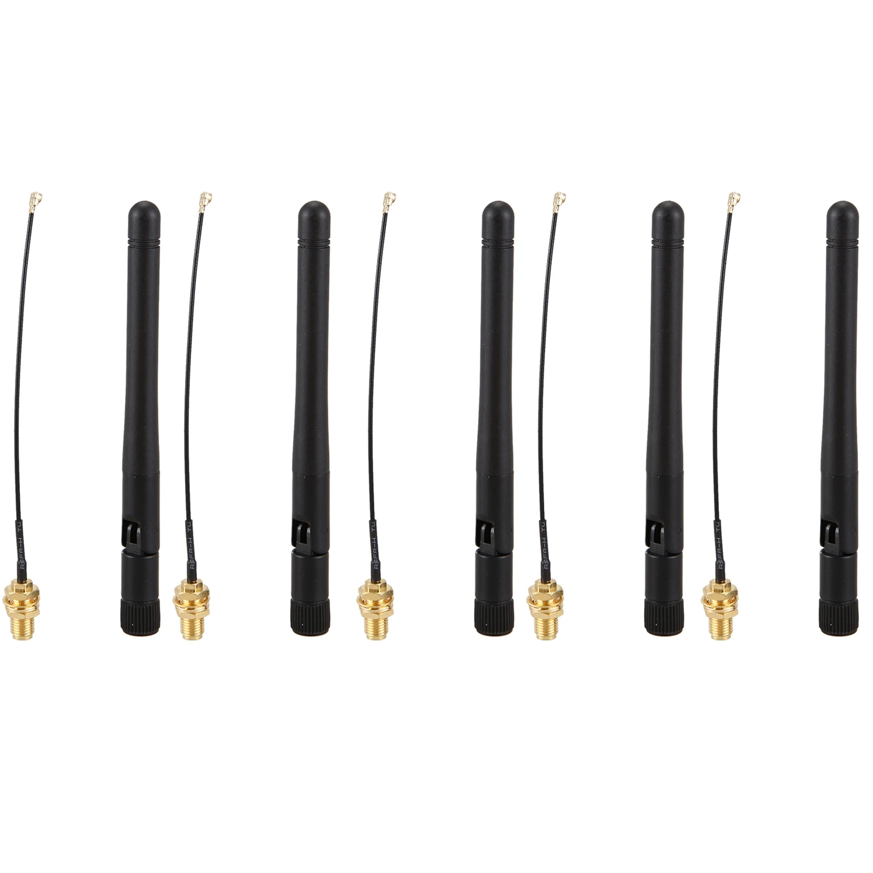 

FC-[IANC-AB01] 5X 433Mhz Antenna 3Dbi GSM RP-SMA Plug Rubber Waterproof Lorawan Antenna + IPX To SMA Small Cable Extension