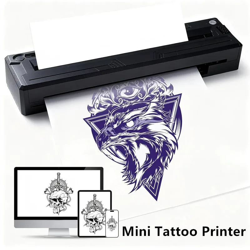 

Mini Bluetooth Thermal Tattoo Printer Portable Wireless Tattoo Stencil Printer Compatible with Android iPhone Laptop iPad