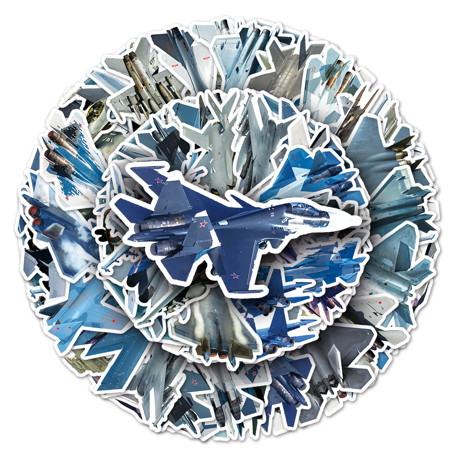 50 Pcs Worldrenowned Military Fighter Aircraft Waterproof Sticker Creative Graffiti Notebook Skateboard Laptop Decoration