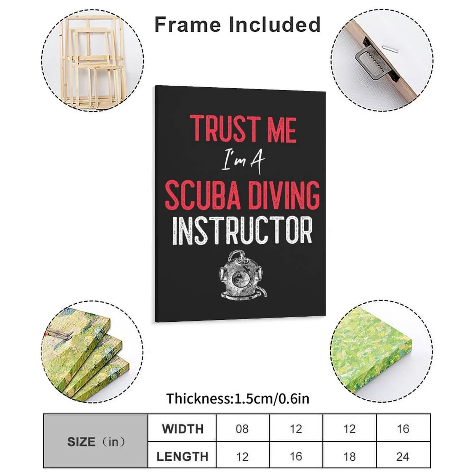 Trust Me I M A Scuba Diving Instructor Canvas Painting Wall Mural Bar Create Create Kitchen Framed Wall Paintings