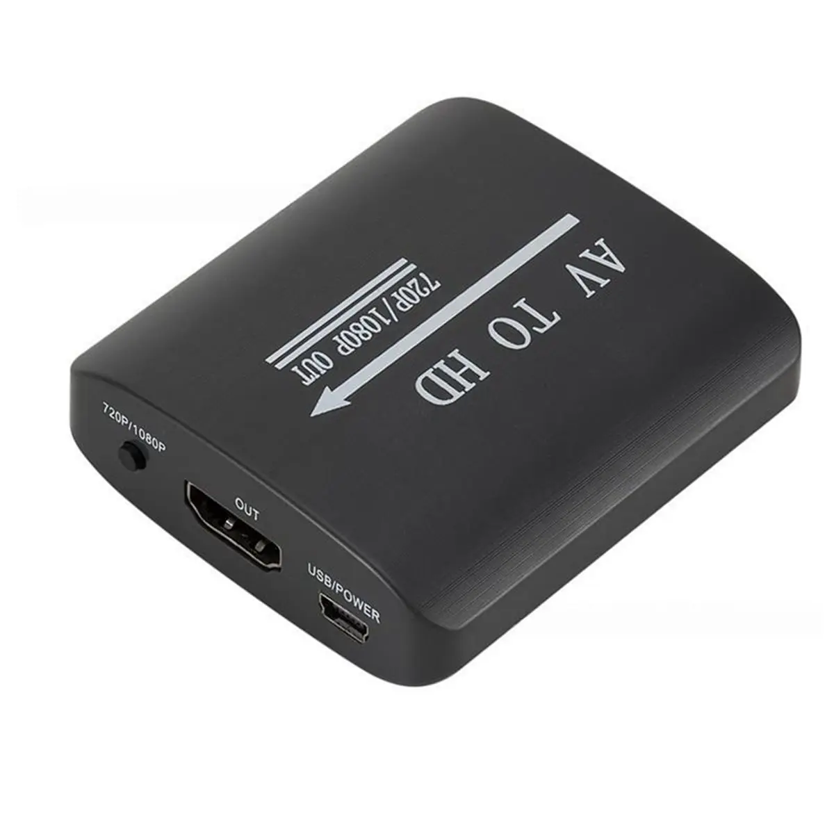 #02E caro Video Converter,1080P AV RCA to HDMI-Compatible Composite Adapter for N64 HD TV (Plastic)